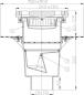 Preview: Perfektablauf DN110 senkrecht mit Bitumenmanschette und frostsicherer Geruchsklappe, 260x260mm / Gussrost 226x226mm  HL616.1H/1